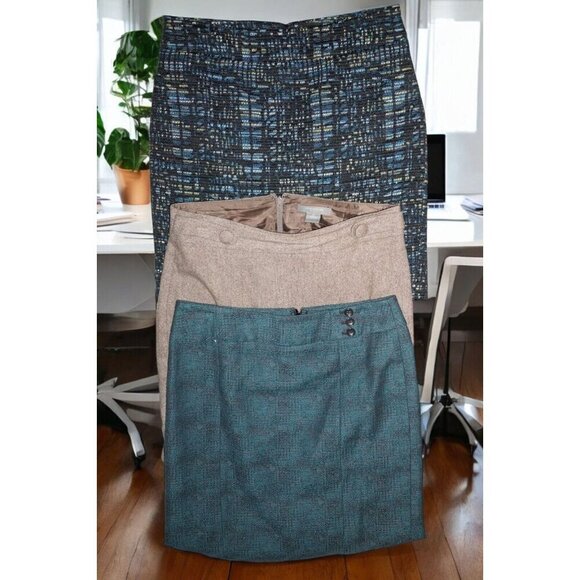 Women's Skirt Bundle - Ann Taylor, Textured Tweed, Plaid - Size 6P - Picture 1 of 16